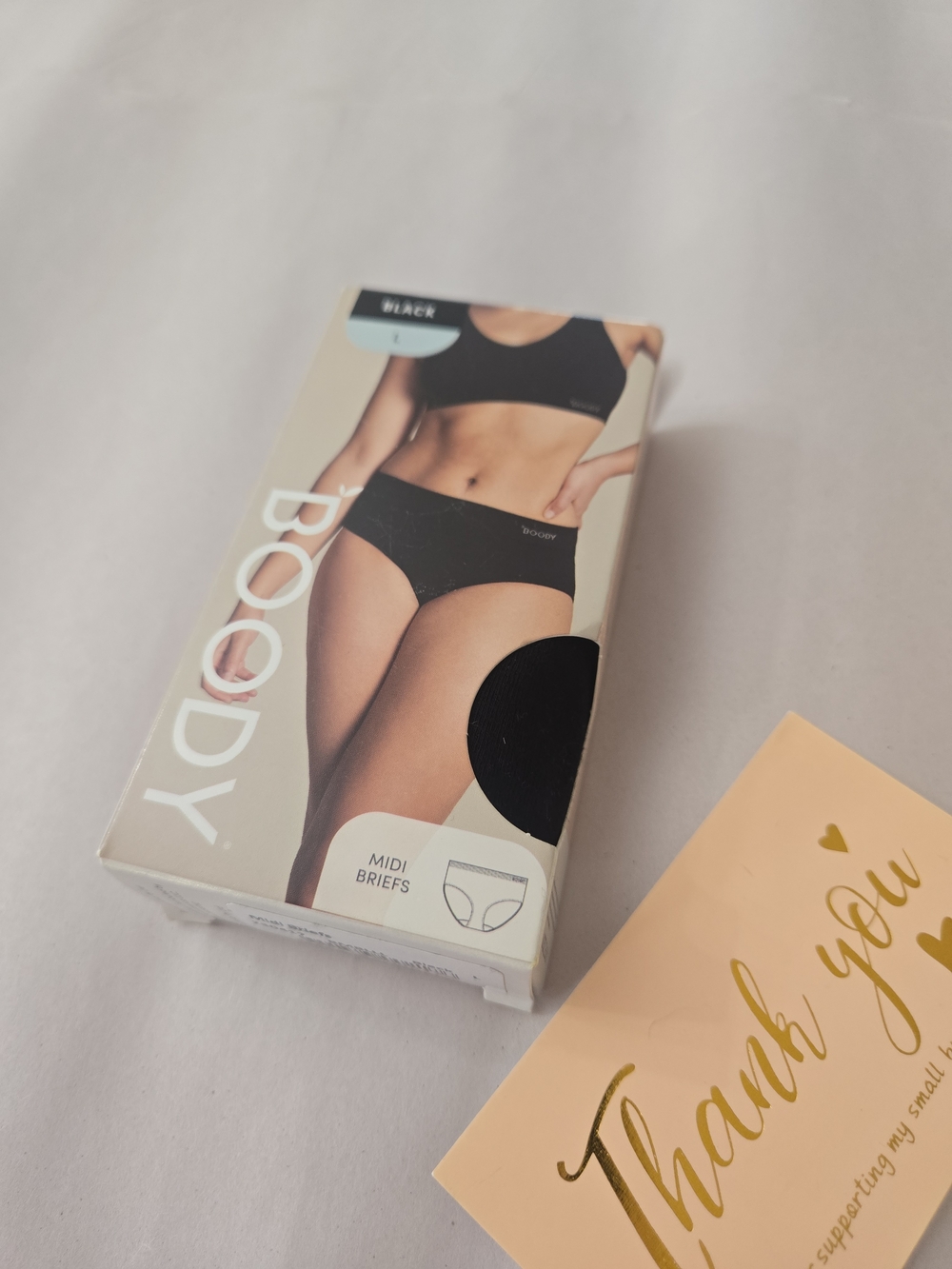 NIB Boody Women's Midi Briefs Black Size L Bamboo Underwear